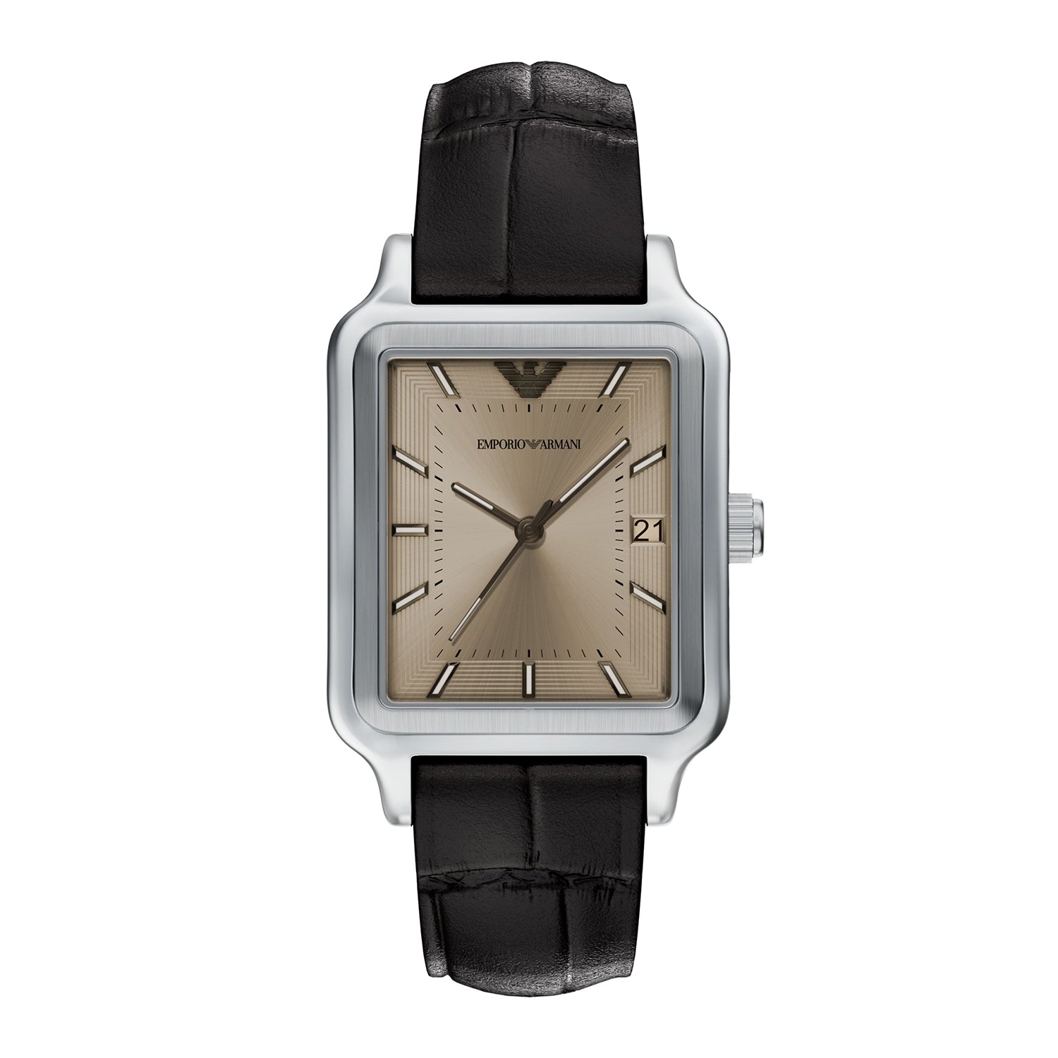 Emporio Armani Men's Three-Hand Date Brown Leather Watch – The Watch House