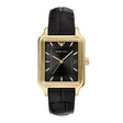 Emporio Armani Men's Three-Hand Date Black Leather Watch