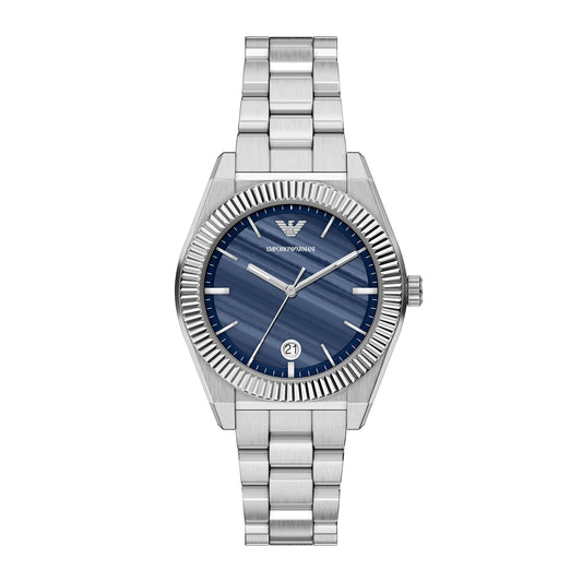 Emporio Armani Unisex Three-Hand Date Stainless Steel Watch