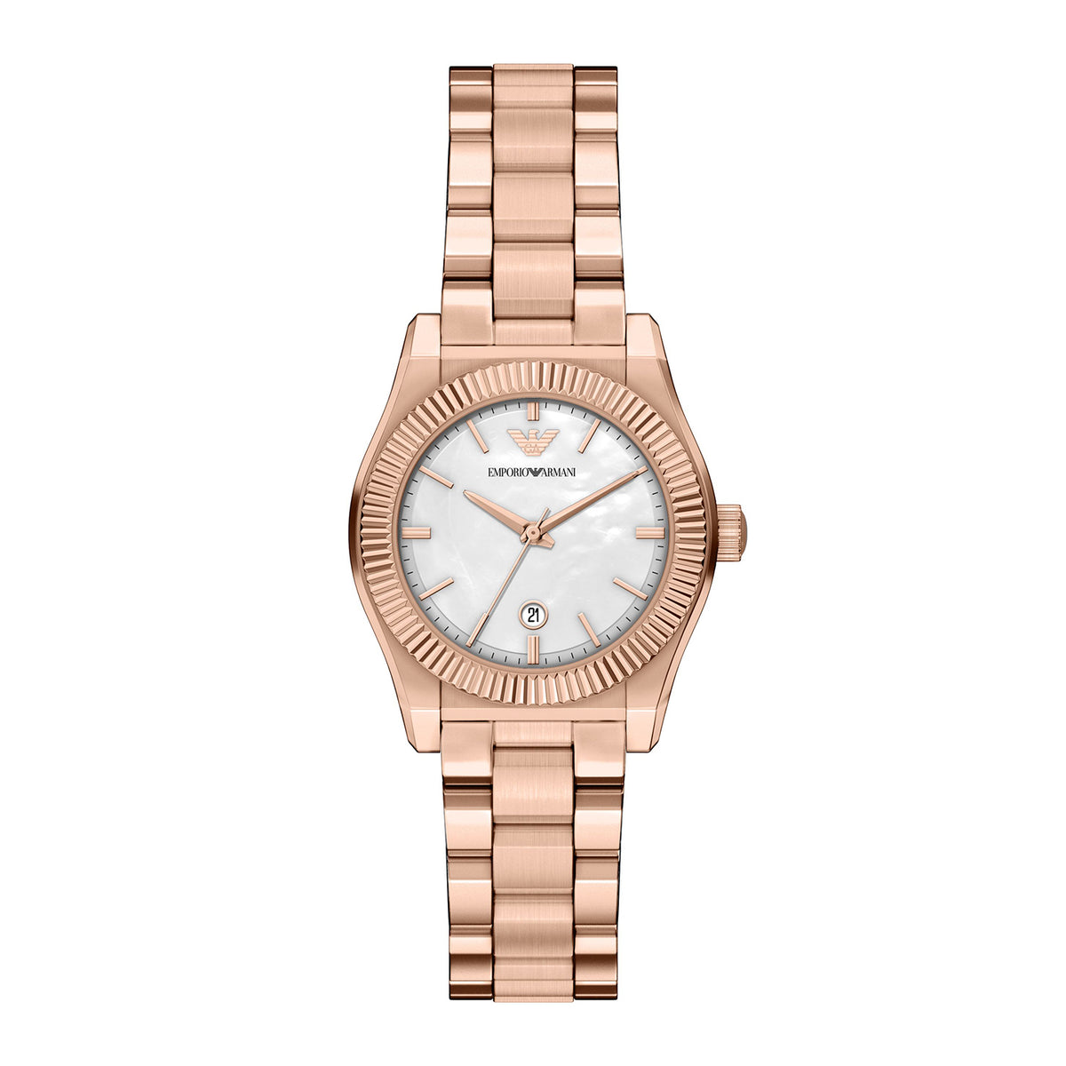 Emporio Armani Women's Three-Hand Date Rose Gold-Tone Stainless Steel Watch - AR11762