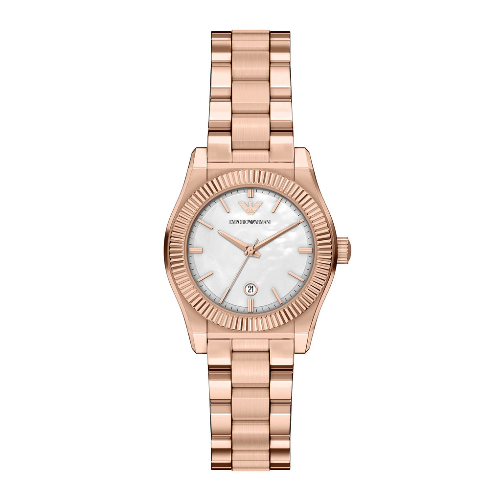 Emporio Armani Women's Three-Hand Date Rose Gold-Tone Stainless