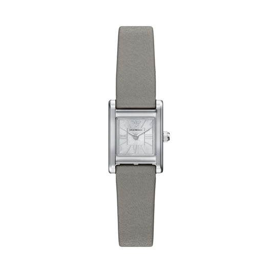 Emporio Armani Women's Two-Hand Gray Leather Watch