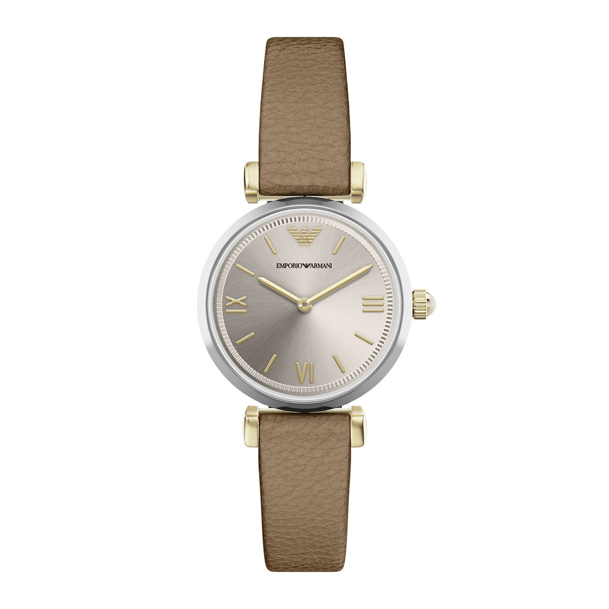 Emporio Armani Women's Two-Hand Taupe Leather Watch