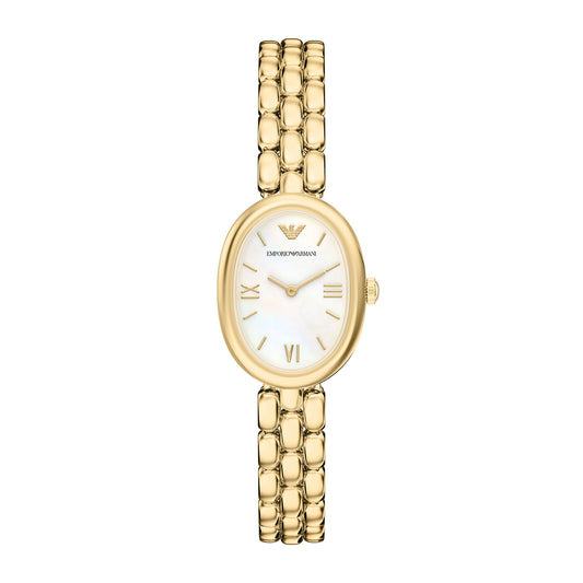 Emporio Armani Women's Sinfonia Two-Hand Gold-Tone Stainless Steel Watch