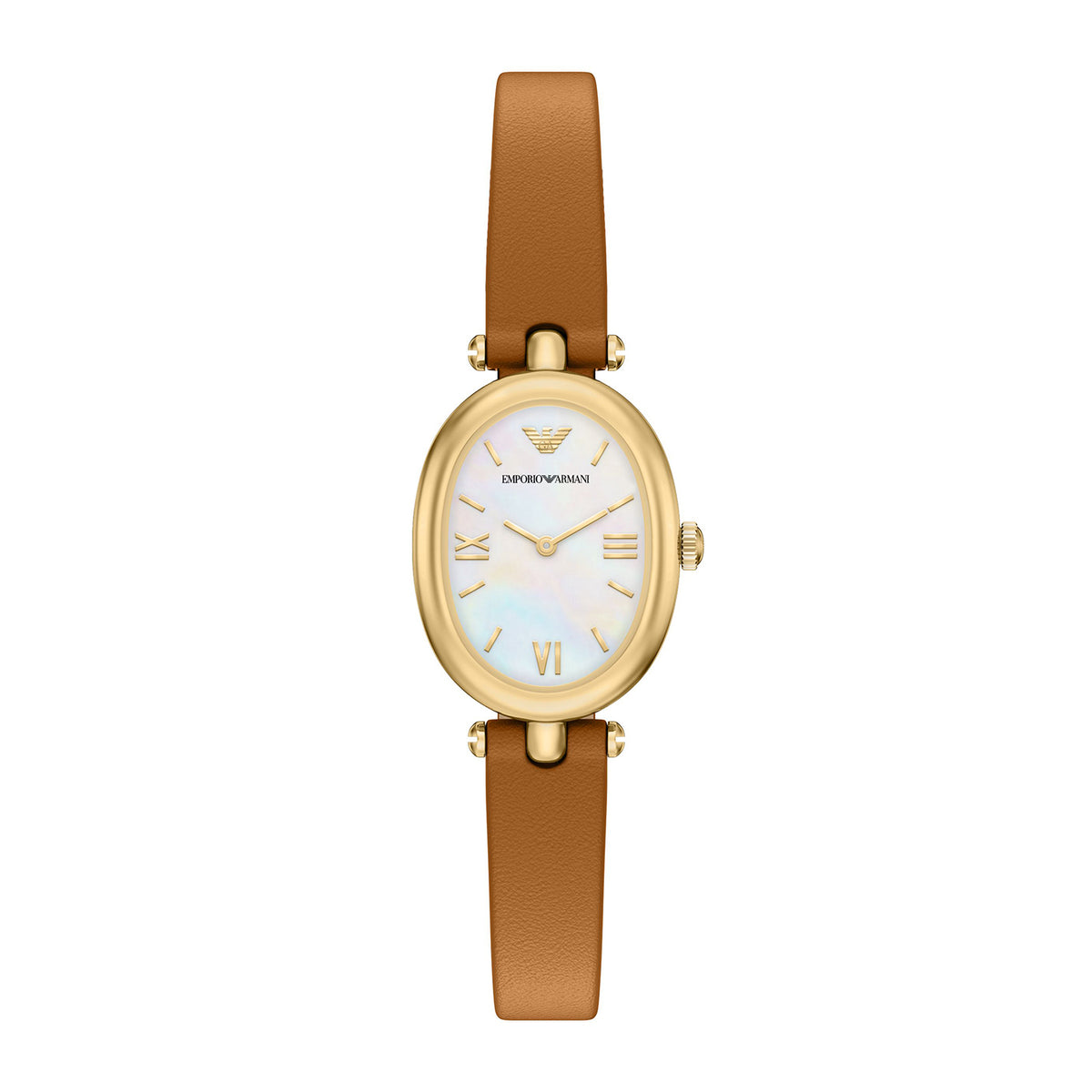 Emporio Armani Women's Sinfonia Two-Hand Brown Leather Watch