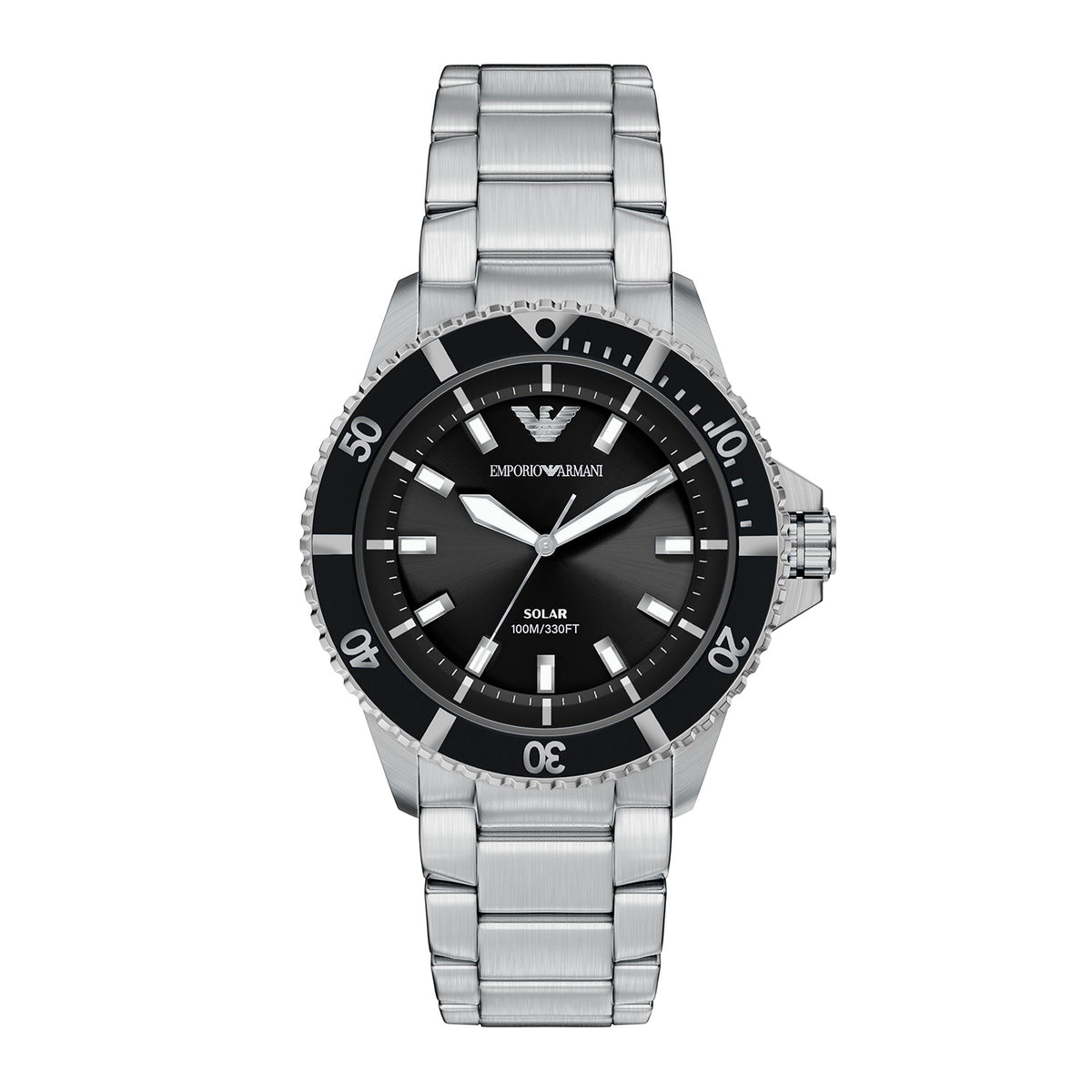 Emporio Armani Men's World Explorer Solar-Powered Three-Hand Stainless Steel Watch - AR11787