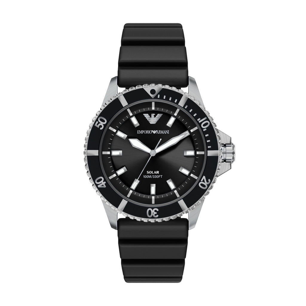 Emporio Armani Men's World Explorer Solar-Powered Three-Hand Black