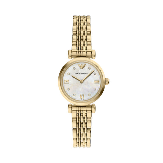 Emporio Armani Women's Two-Hand Gold-Tone Stainless Steel Watch