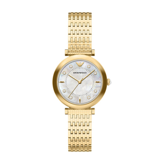 Emporio Armani Women's Archelia Three-Hand Gold-Tone Stainless Steel Watch