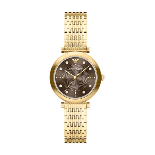 Emporio Armani Women's Archelia Three-Hand Gold-Tone Stainless Steel Watch