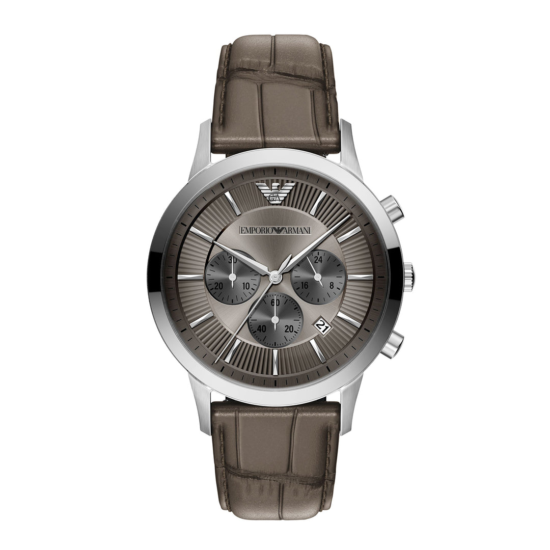 Emporio Armani Men's Archetipo Chronograph Gray Leather Watch