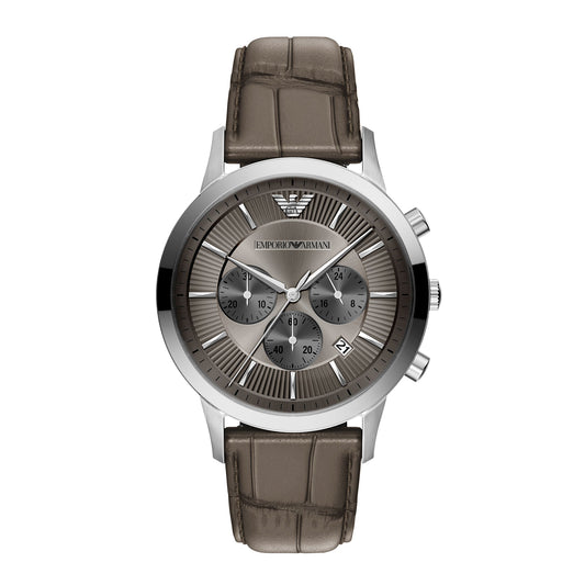 Emporio Armani Men's Archetipo Chronograph Gray Leather Watch