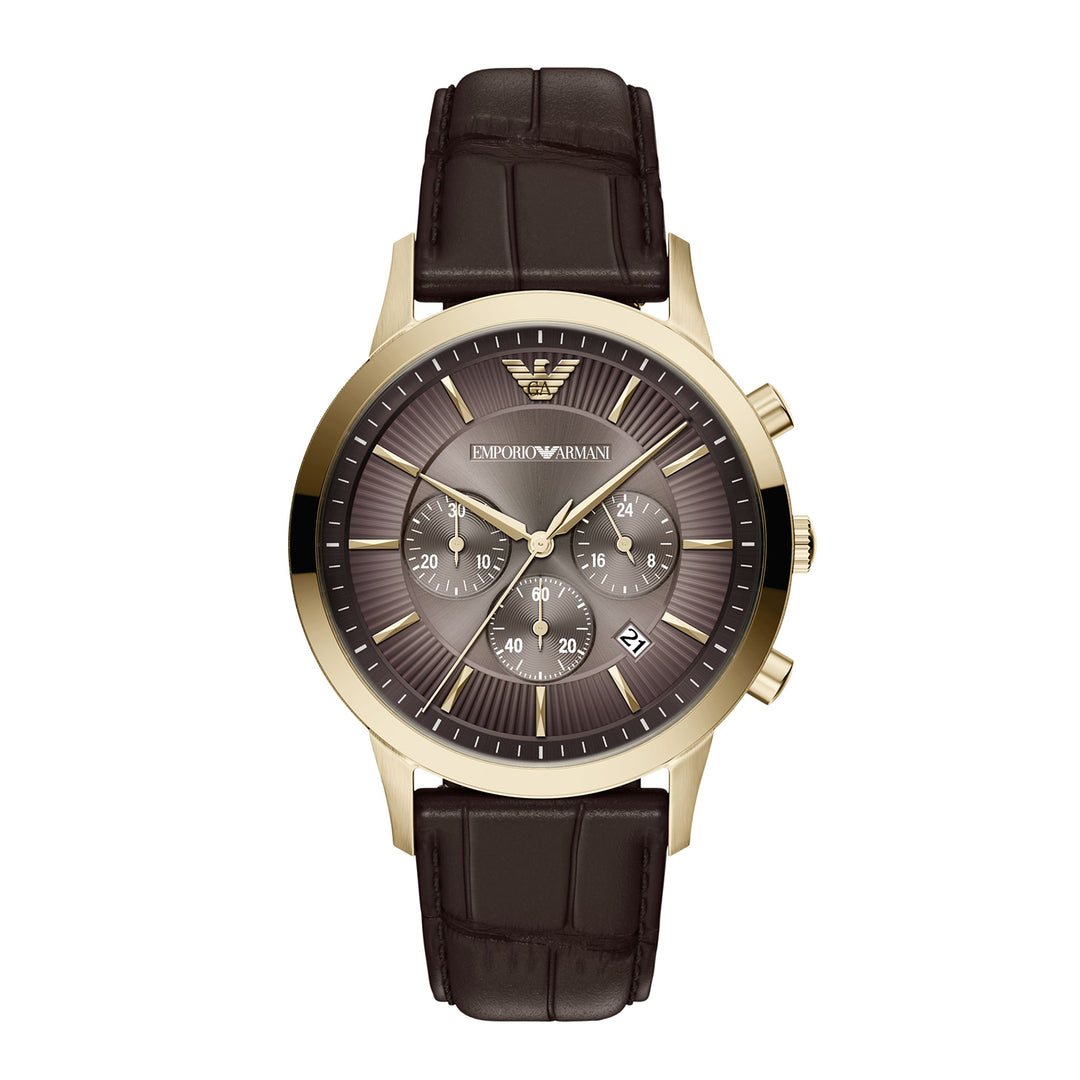 Emporio Armani Men's Archetipo Chronograph Brown Leather Watch