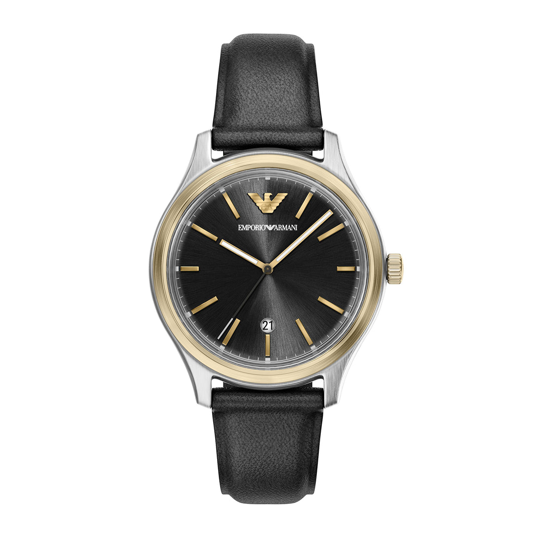 Emporio Armani Men's Three-Hand Date Leather Watch