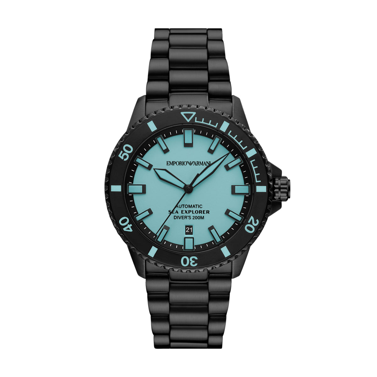 Emporio Armani Sea Explorer Automatic Black Stainless Steel Watch