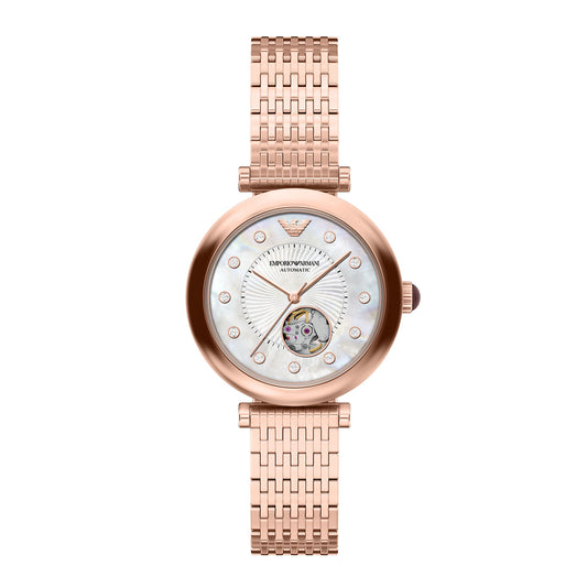 Emporio Armani Women's Archelia Automatic Rose Gold-Tone Stainless Steel Watch