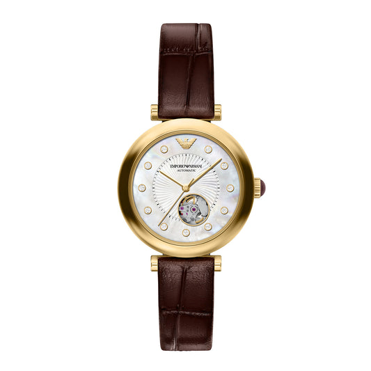 Emporio Armani Women's Archelia Automatic Burgundy Leather Watch