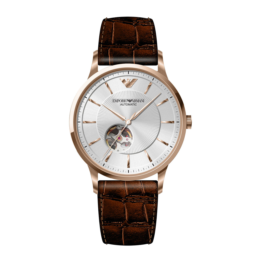Emporio Armani Men's Archetipo Automatic Brown Leather Watch