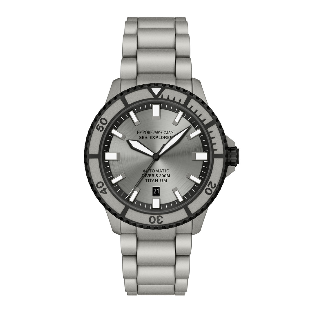 Emporio Armani Men's Sea Explorer Automatic Three-Hand Date Titanium Watch
