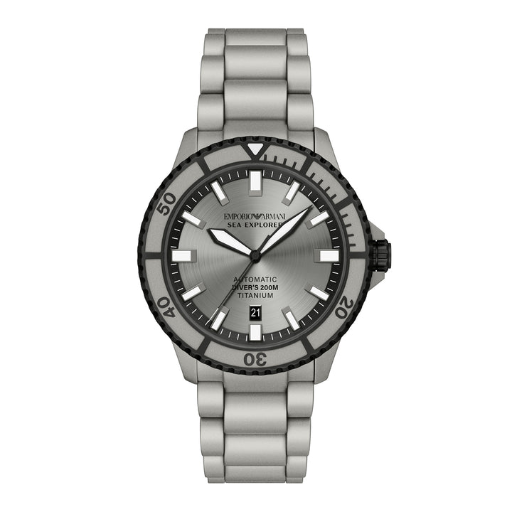 Emporio Armani Men's Sea Explorer Automatic Three-Hand Date Titanium Watch