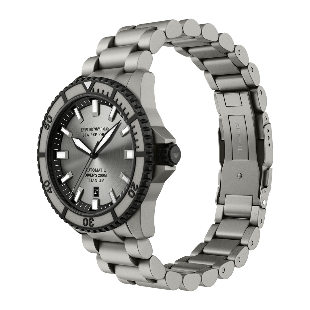 Emporio Armani Men's Sea Explorer Automatic Three-Hand Date Titanium Watch