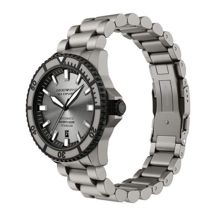 Emporio Armani Men's Sea Explorer Automatic Three-Hand Date Titanium Watch