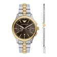Emporio Armani Men's Chronograph two-Tone Stainless Steel Watch and Bracelet Set