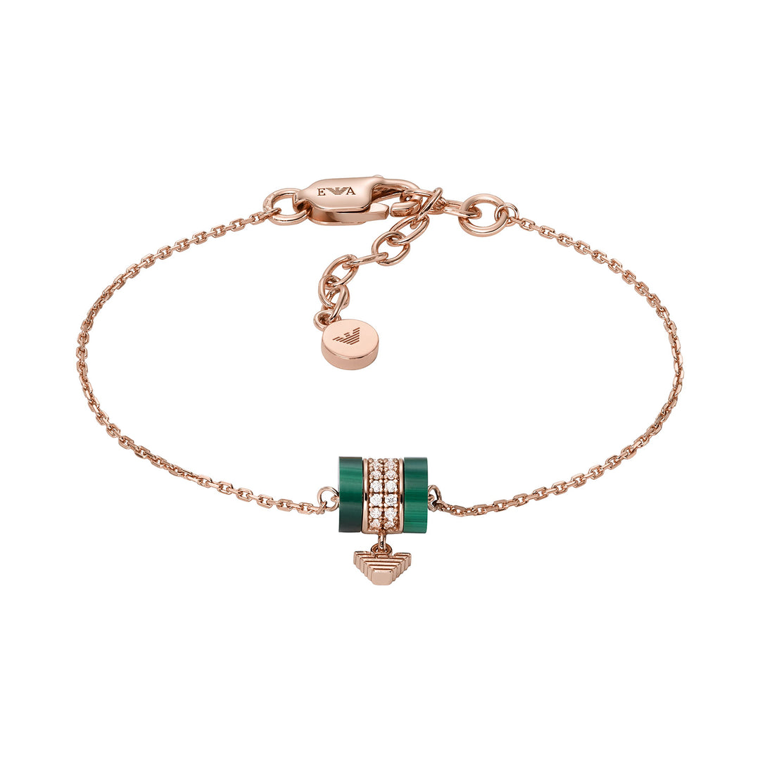 EMPORIO ARMANI GREEN MALACHITE COMPONENTS BRACELET