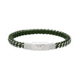 Emporio Armani Men's Stainless Steel Leather ID Bracelet