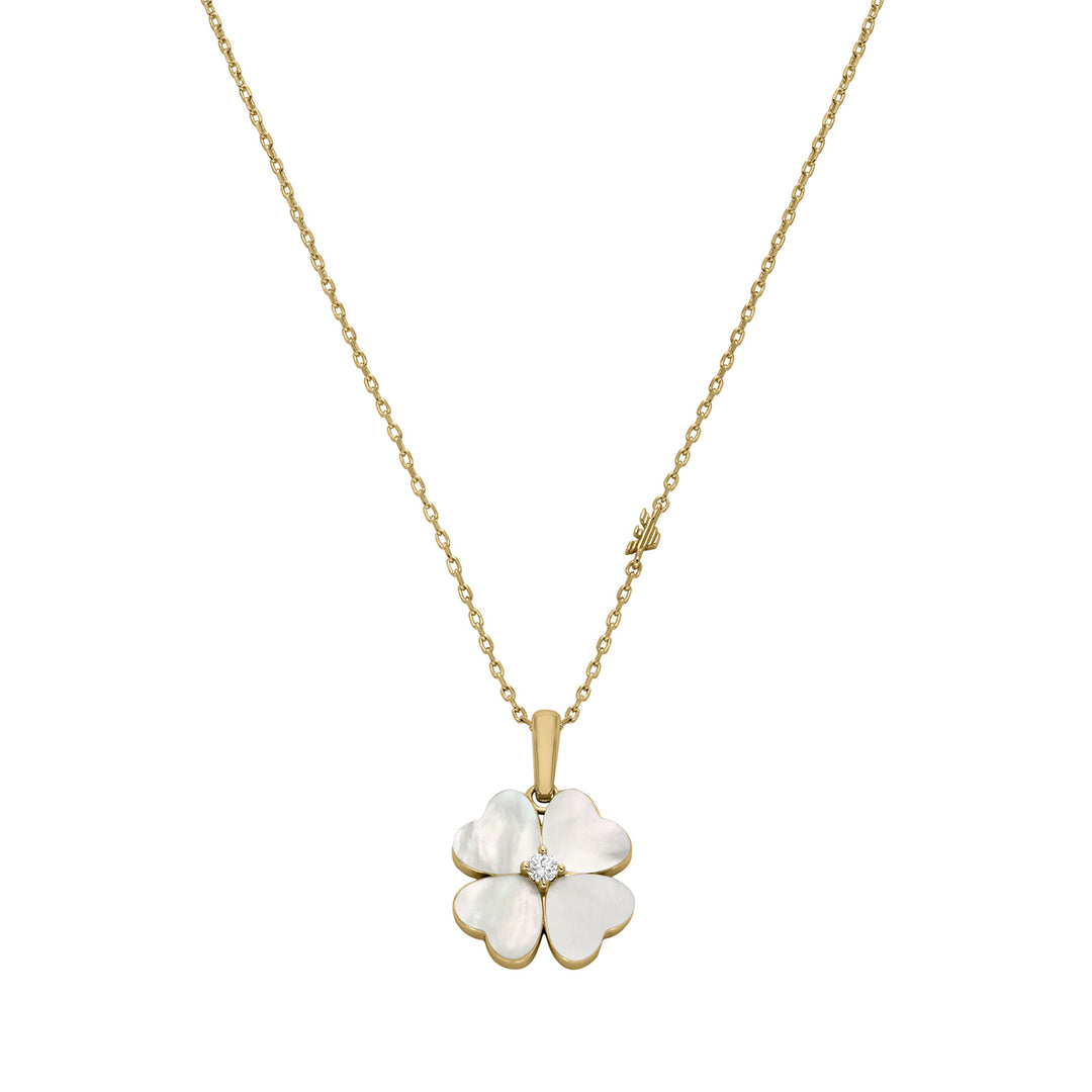 Emporio Armani Women's Mother of Pearl Clover Necklace