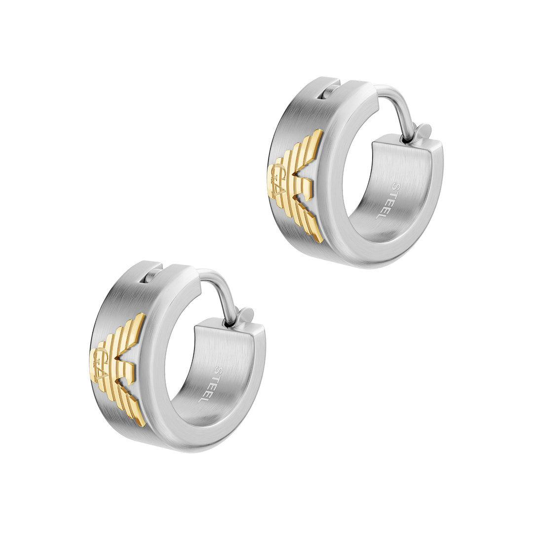 Emporio Armani Men's Two-Tone Stainless Steel Hoop Earrings