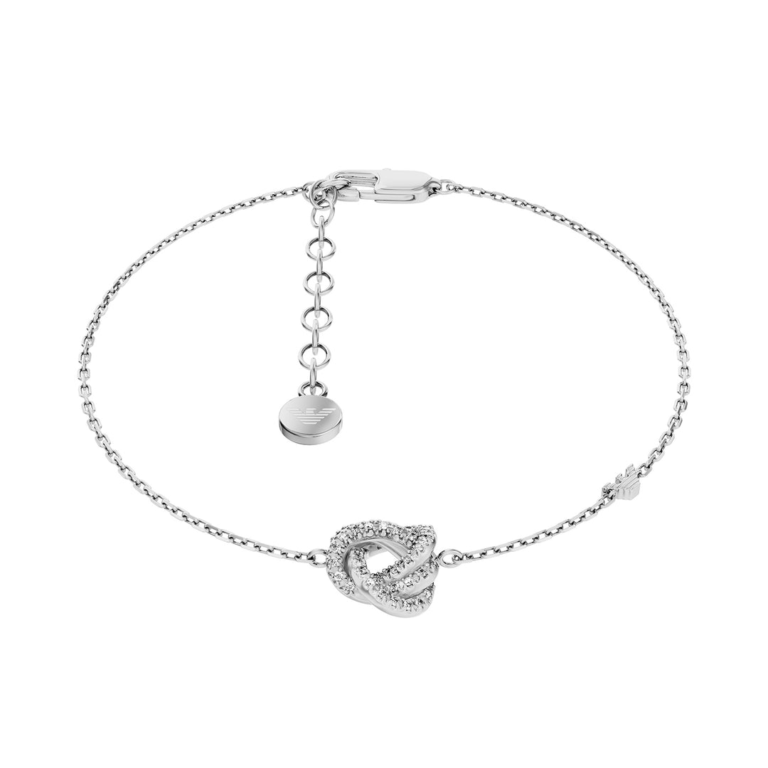 Emporio Armani Women's Silver-Tone Brass Station Bracelet