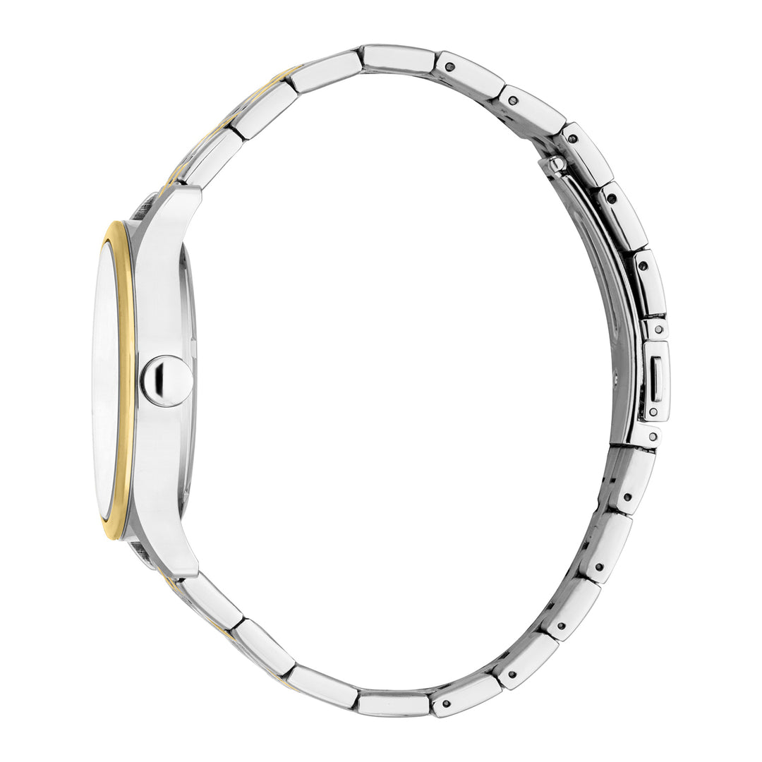 ESPRIT Men Watch, Two Tone Silver & Gold Color Case, Silver Dial, Two Tone Silver & Gold Color Metal Bracelet, 3 Hands Date, 10 ATM