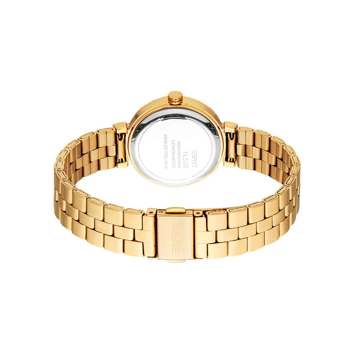 ESPRIT Women Watch, Gold Color Case, White MOP Dial, Gold Color Metal Bracelet, 3 Hands, 3 ATM
