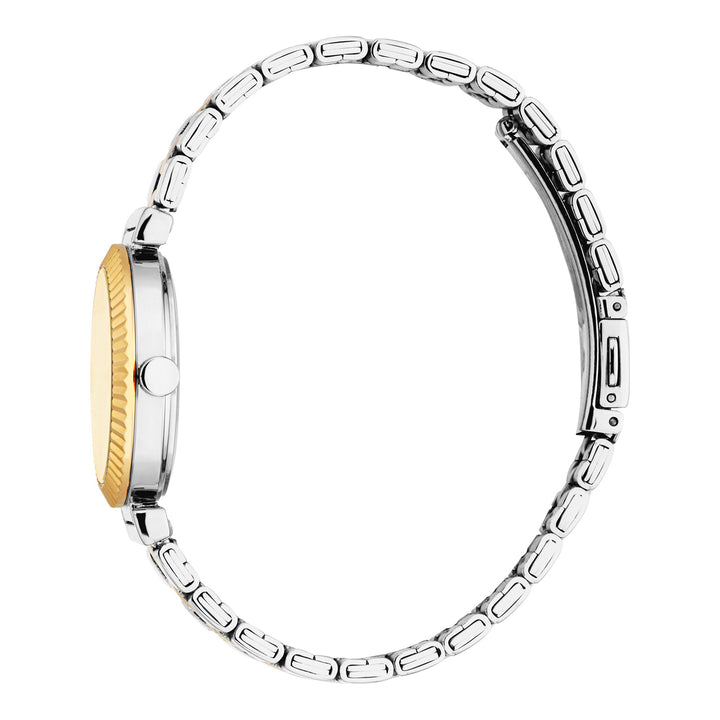 ESPRIT Women Watch, Two Tone Silver & Gold Color Case, Champagne Dial, Two Tone Silver & Gold Color Metal Bracelet, 3 Hands, 3 ATM