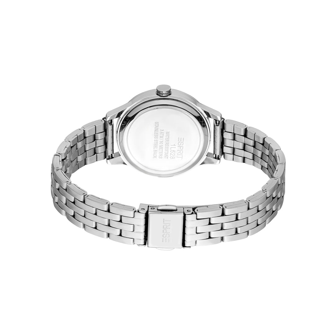 ESPRIT Women Watch, Silver Color Case, Silver Dial, Stainless Steel Metal Bracelet, 3 Hands, 3 ATM
