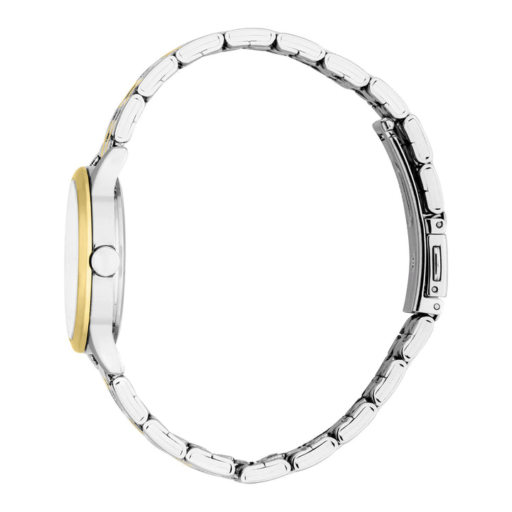 ESPRIT Women Watch, Two Tone Silver & Gold Color Case, Silver Dial, Two Tone Silver & Gold Color Metal Bracelet, 3 Hands, 3 ATM