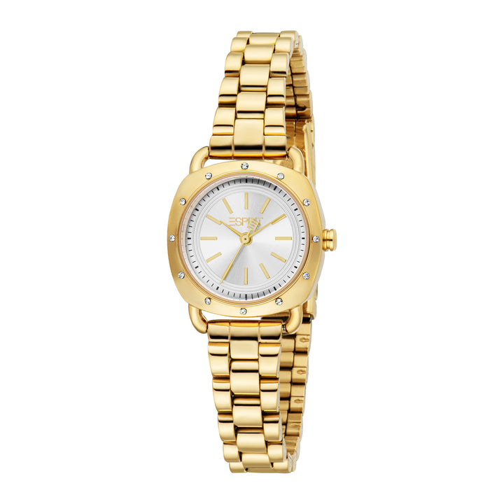 ESPRIT Women Watch, Gold Color Case, Silver Dial, Gold Color Metal Bracelet, 3 Hands, 3 ATM
