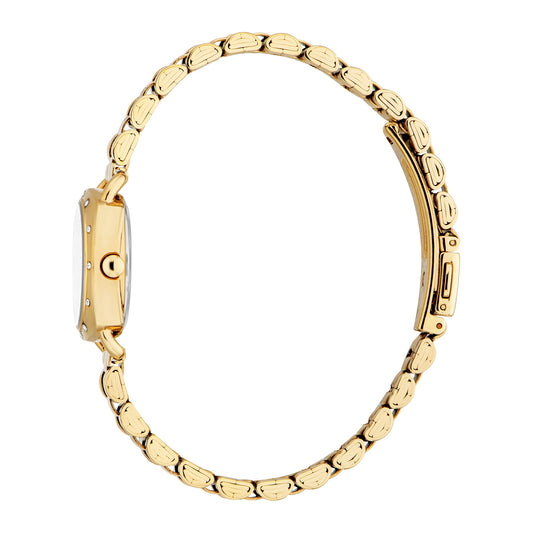 ESPRIT Women Watch, Gold Color Case, Silver Dial, Gold Color Metal Bracelet, 3 Hands, 3 ATM