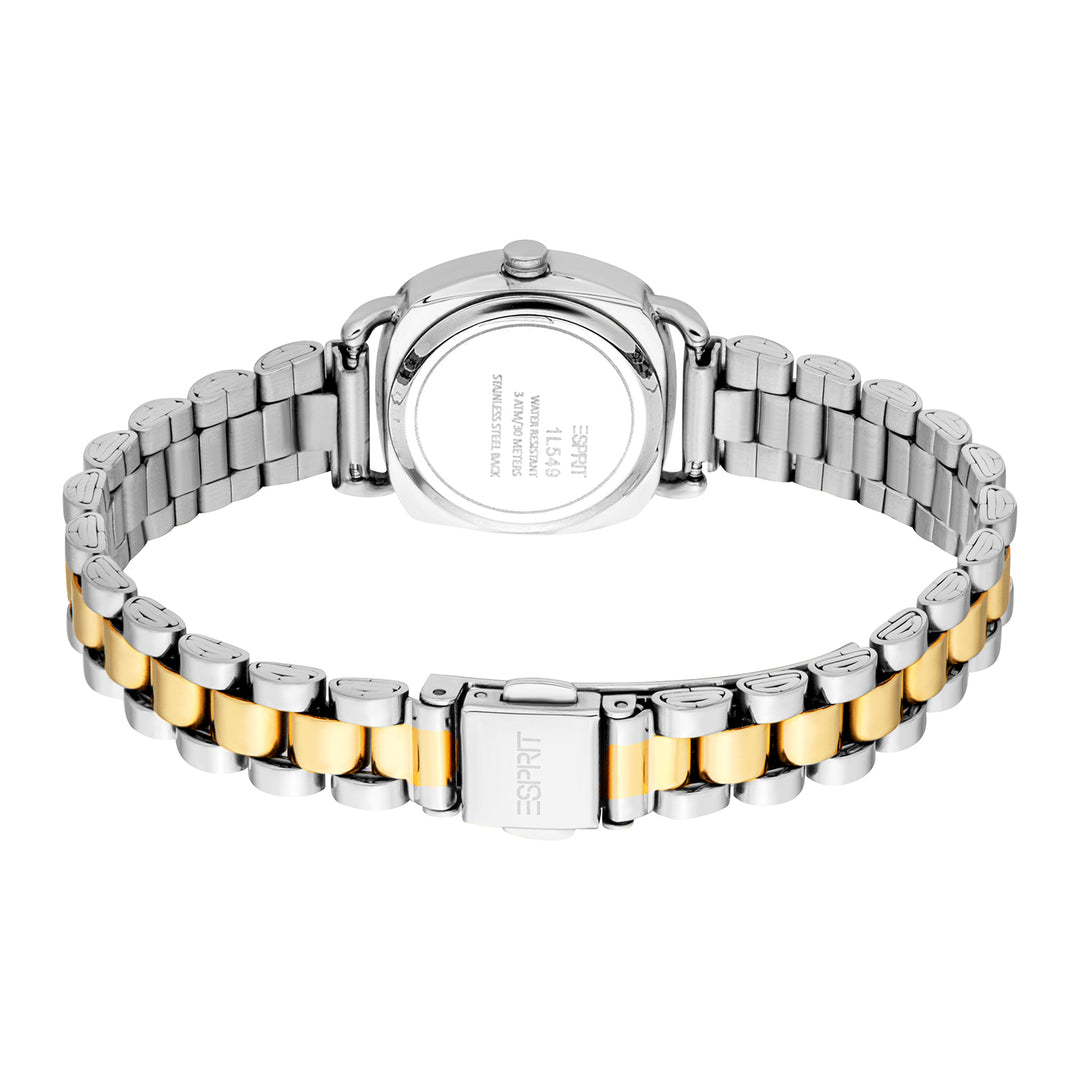 ESPRIT Women Watch, Two Tone Silver & Gold Color Case, Dark Green Dial, Two Tone Silver & Gold Color Metal Bracelet, 3 Hands, 3 ATM