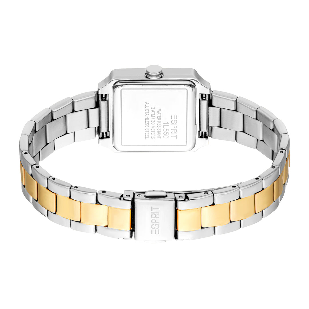 ESPRIT Women Watch, Two Tone Silver & Gold Color Case, White MOP Dial, Two Tone Silver & Gold Color Metal Bracelet, 3 Hands, 3 ATM