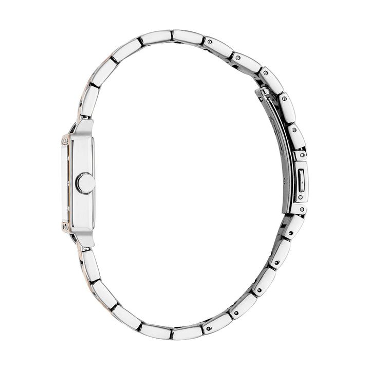 ESPRIT Women Watch, Two Tone Silver & Rose Gold Color Case, White MOP Dial, Two Tone Silver & Rose Gold Color Metal Bracelet, 3 Hands, 3 ATM