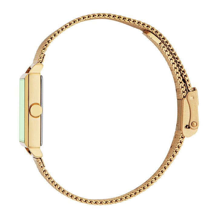 ESPRIT Women Watch, Gold Color Case, Dark Green Dial, Gold Color Mesh Bracelet, 2 Hands, 3 ATM