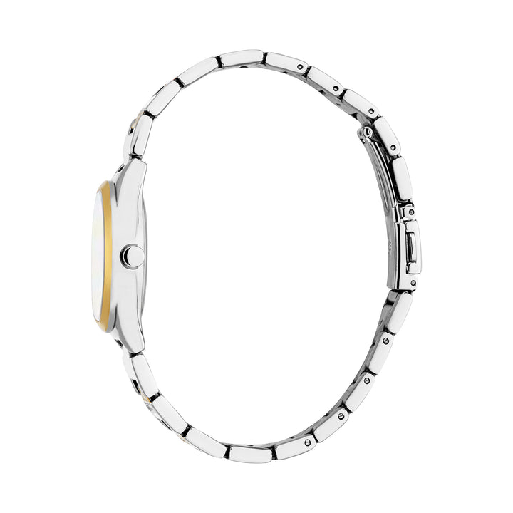 ESPRIT Women Watch, Two Tone Silver & Gold Color Case, White MOP Dial, Two Tone Silver & Gold Color Metal Bracelet, 3 Hands, 3 ATM