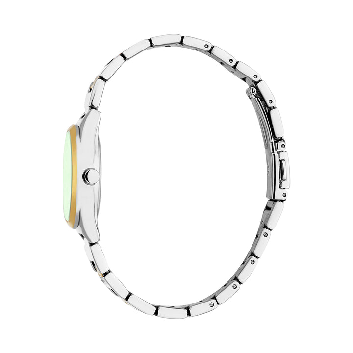 ESPRIT Women Watch, Two Tone Silver & Gold Color Case, Dark Green Dial, Two Tone Silver & Gold Color Metal Bracelet, 3 Hands, 3 ATM