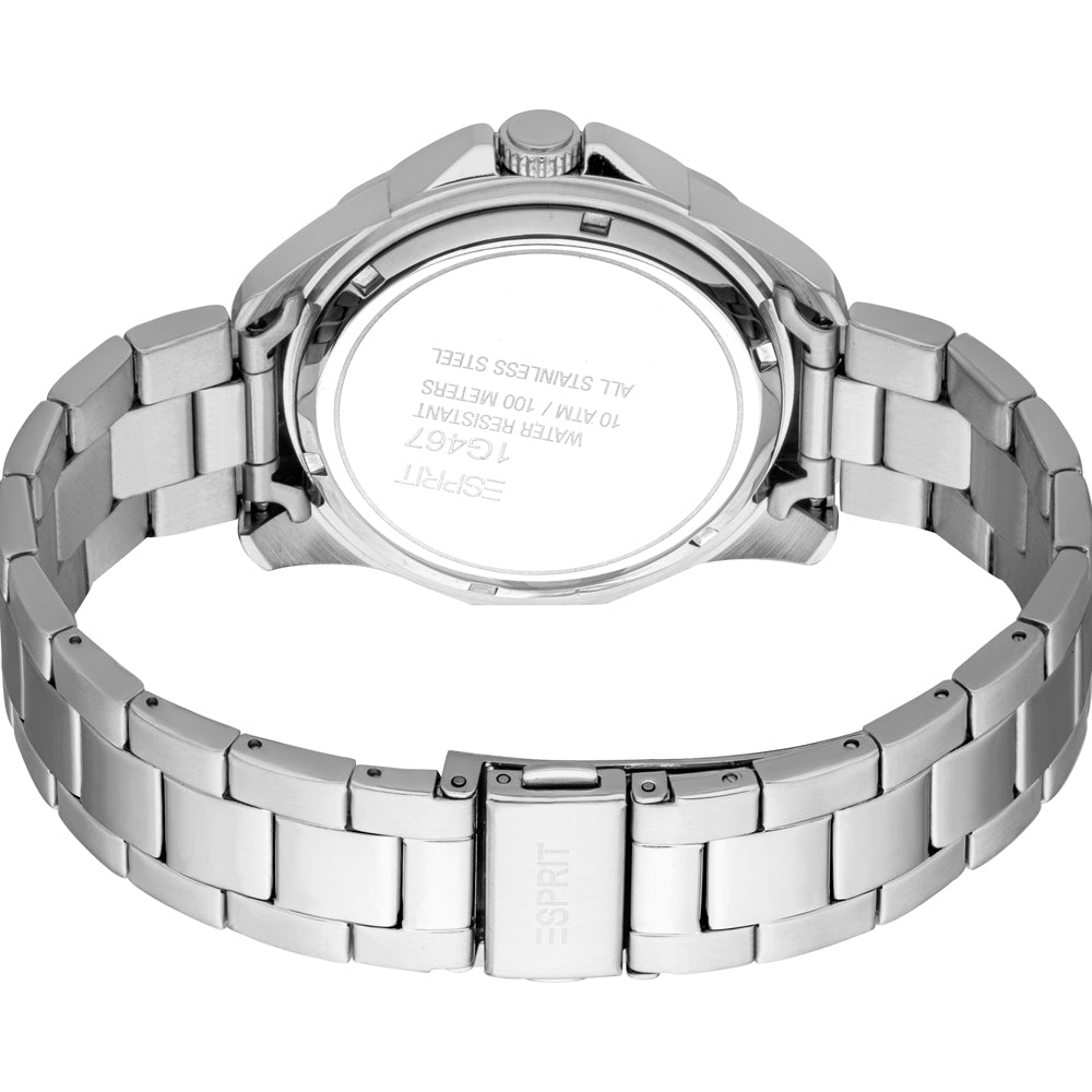 Esprit Men's 42mm Onyx Fashion Silver Dial Watch