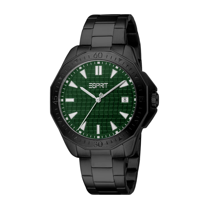 Esprit Men's 42mm Onyx Fashion Dark Green Dial Watch