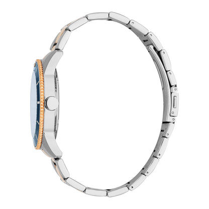 Esprit Men's 42mm Fashion Two Tone Silver & Rose Gold Color Dial Watch
