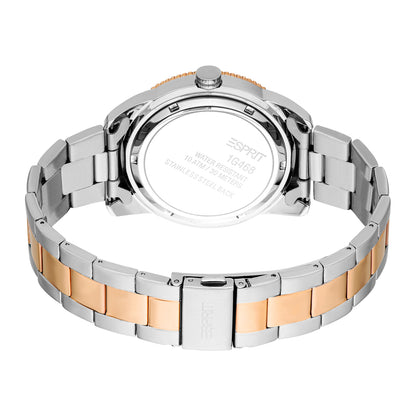 Esprit Men's 42mm Fashion Two Tone Silver & Rose Gold Color Dial Watch