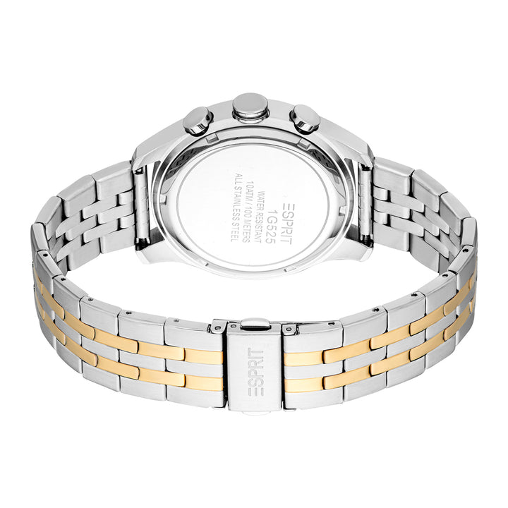 Esprit Men's 41mm Fashion Two Tone Silver & Gold Color Dial Watch